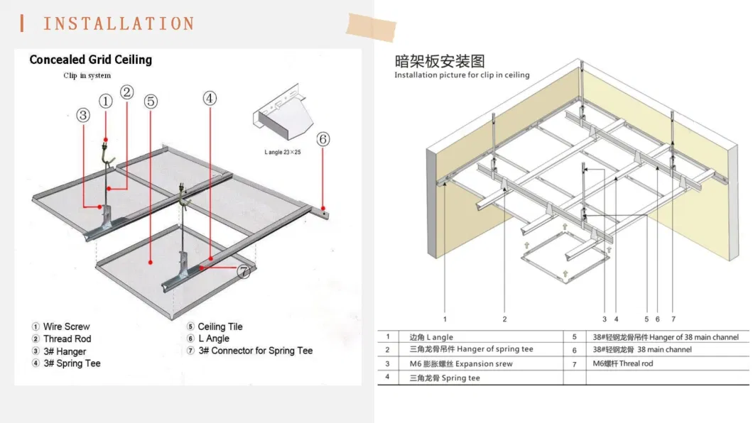 Factory Price Soundproof Aluminum Ceiling for Office Decoration with CE (TECSUS-Clip In 600)